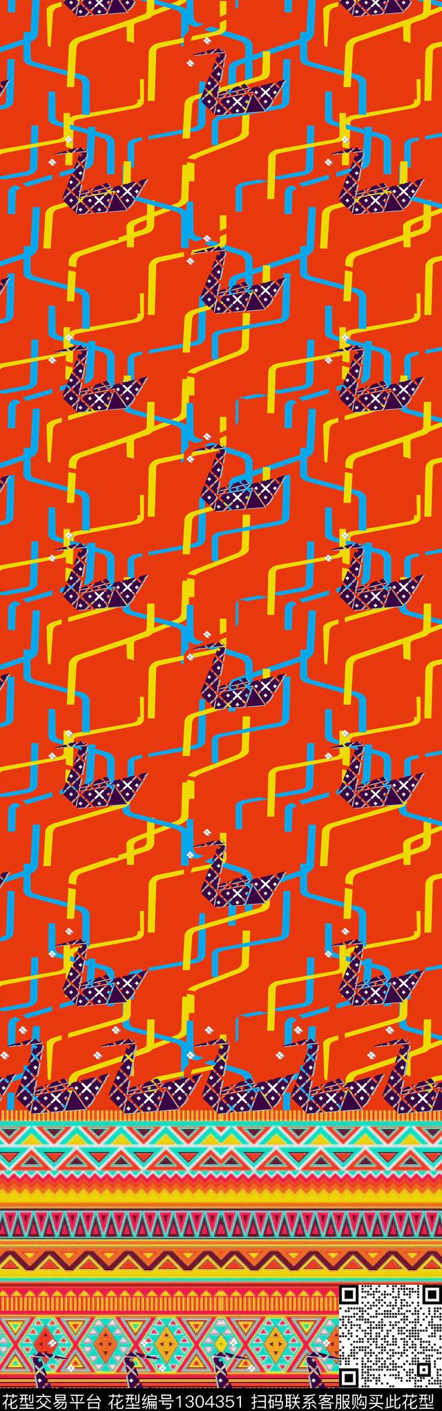 大牌风复古民族风数码印花华亿平台下载（图片编号: 1304351） - 瓦栏（Walan）