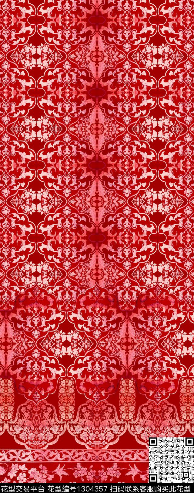 大牌风复古民族风数码印花华亿平台下载（图片编号: 1304357） - 瓦栏（Walan）