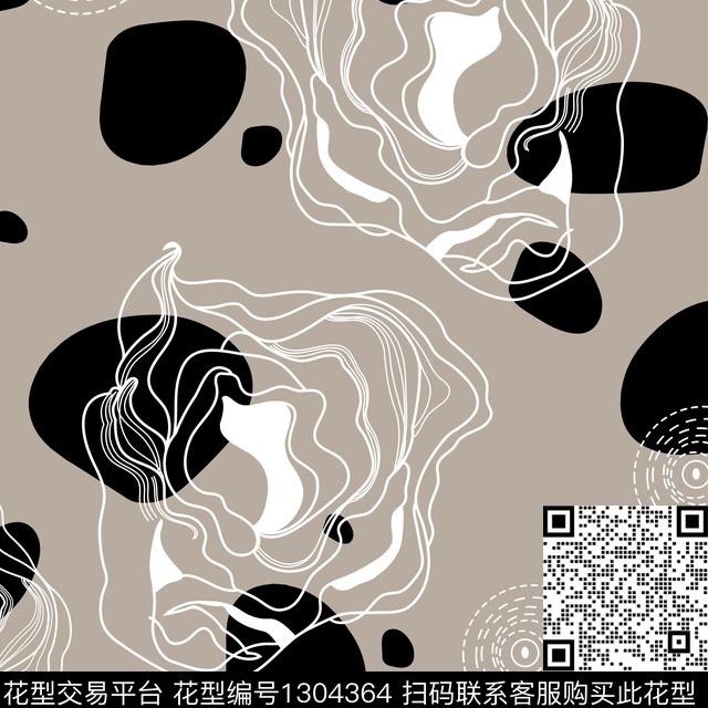 几何花卉大牌风传统印花华亿平台下载（图片编号: 1304364） - 瓦栏（Walan）