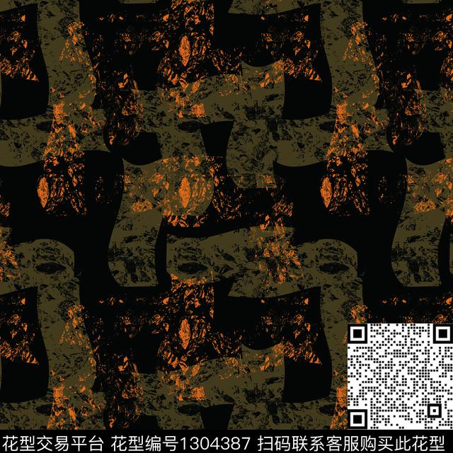 肌理几何抽象男装传统印花华亿平台下载（图片编号: 1304387） - 瓦栏（Walan）