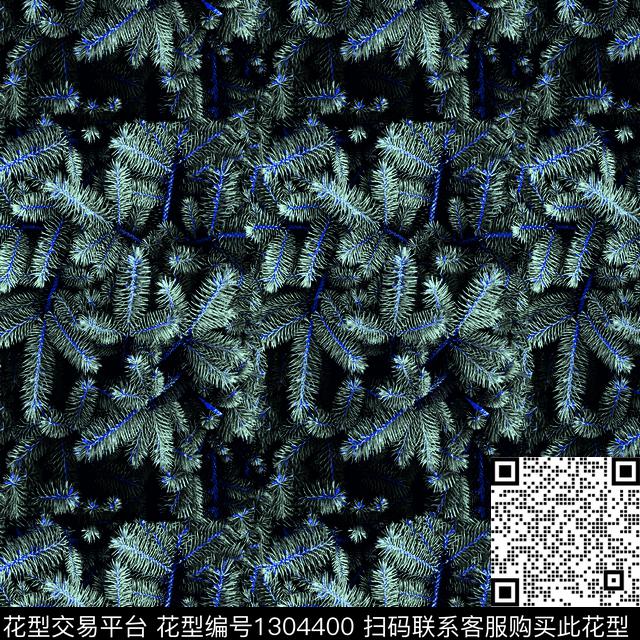 黑白华亿平台女装松叶传统印花华亿平台下载（图片编号: 1304400） - 瓦栏（Walan）