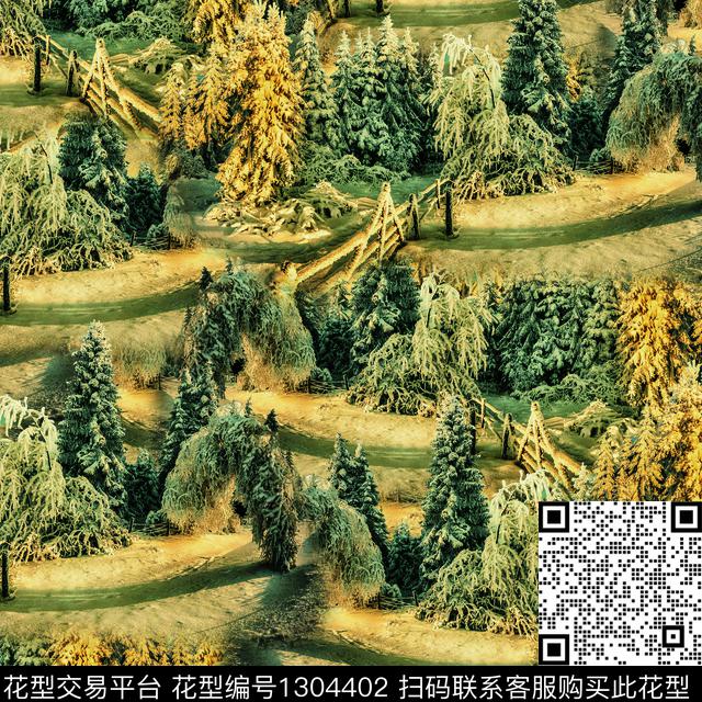 女装风衣风景画传统印花华亿平台下载（图片编号: 1304402） - 瓦栏（Walan）