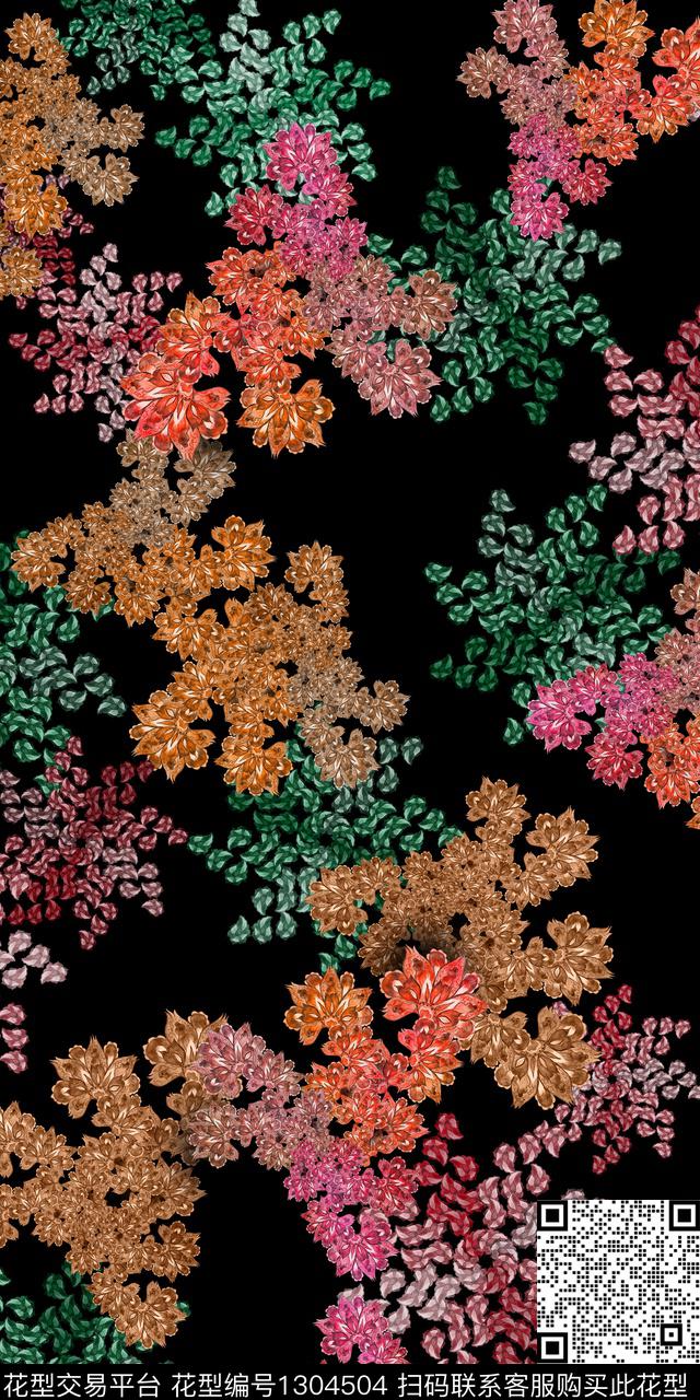 绿植树叶佩斯利抽象数码印花华亿平台下载（图片编号: 1304504） - 瓦栏（Walan）