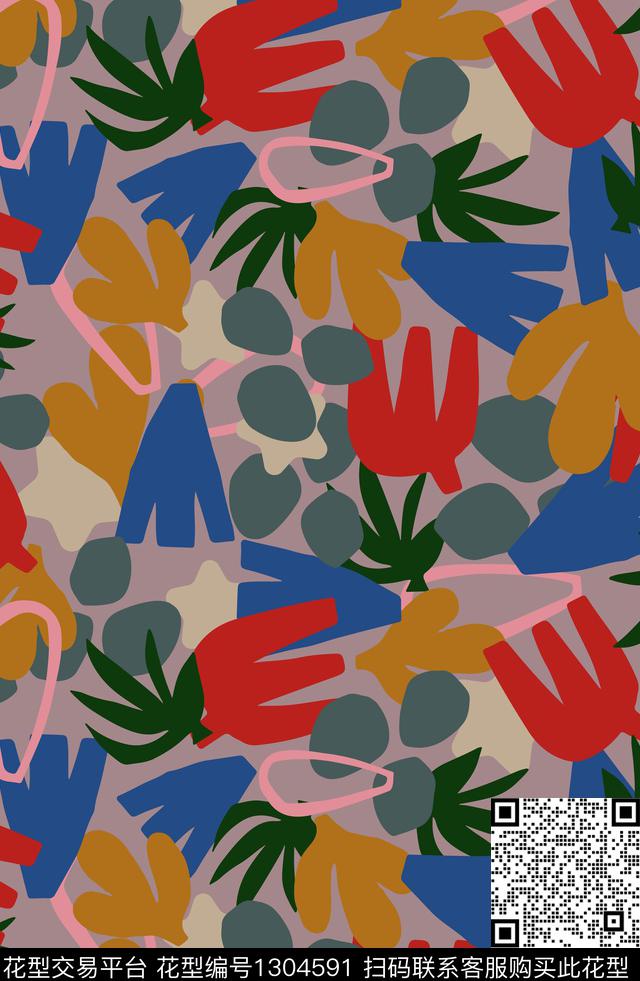 几何抽象卡通传统印花华亿平台下载（图片编号: 1304591） - 瓦栏（Walan）