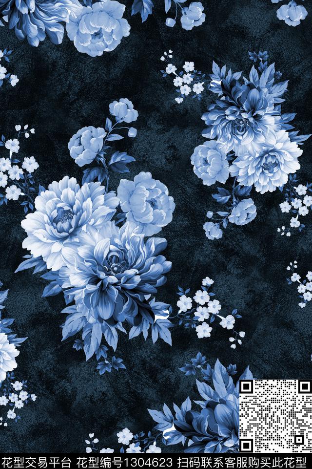 花卉香云纱中老年数码印花华亿平台下载（图片编号: 1304623） - 瓦栏（Walan）