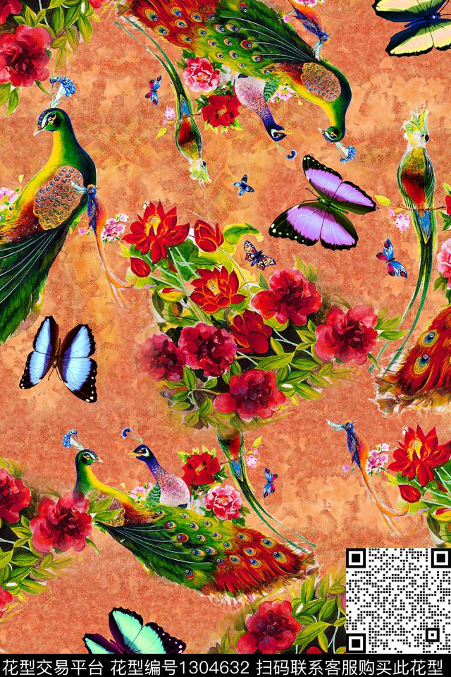 花卉旗袍中老年数码印花华亿平台下载（图片编号: 1304632） - 瓦栏（Walan）