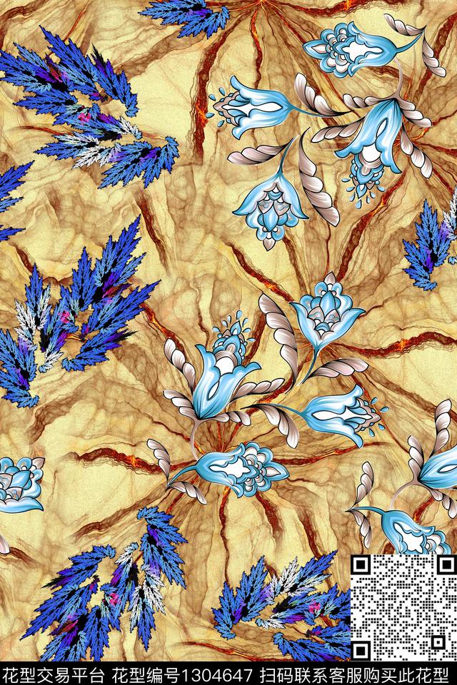 花卉旗袍小碎花数码印花华亿平台下载（图片编号: 1304647） - 瓦栏（Walan）