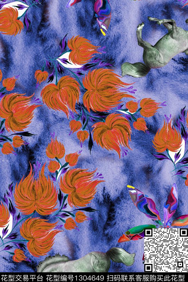 花卉旗袍中老年数码印花华亿平台下载（图片编号: 1304649） - 瓦栏（Walan）