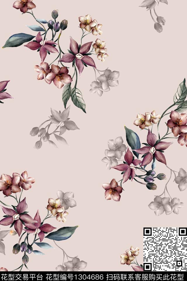 素雅小碎花满版散花数码印花华亿平台下载（图片编号: 1304686） - 瓦栏（Walan）