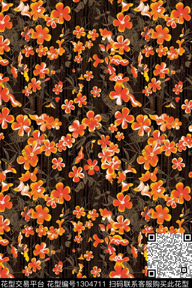 时尚花卉大牌风数码印花华亿平台下载（图片编号: 1304711） - 瓦栏（Walan）