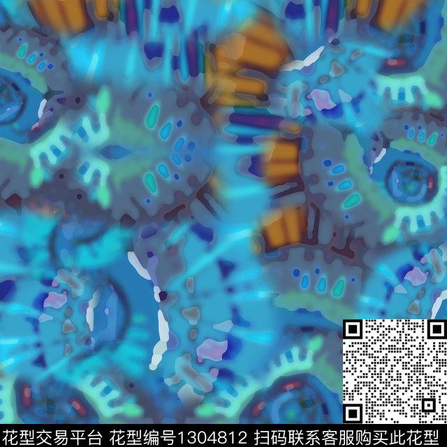 抽象迷彩图案扎染华亿平台数码印花华亿平台下载（图片编号: 1304812） - 瓦栏（Walan）