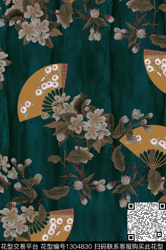 香云纱中国风复古旗袍华亿平台数码印花华亿平台下载（图片编号: 1304830） - 瓦栏（Walan）