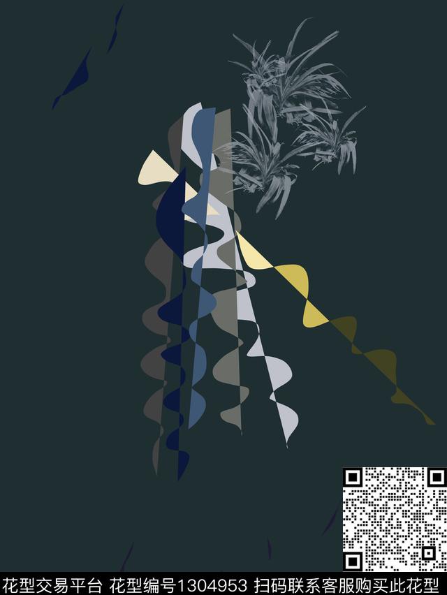 几何定位花花卉传统印花华亿平台下载（图片编号: 1304953） - 瓦栏（Walan）