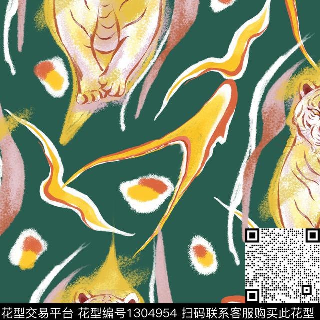 插画动物大牌风传统印花华亿平台下载（图片编号: 1304954） - 瓦栏（Walan）