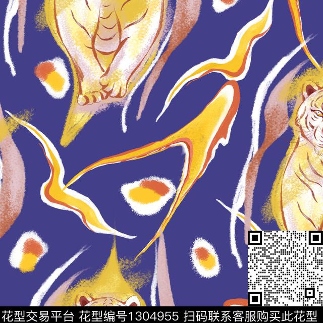 插画动物动物纹传统印花华亿平台下载（图片编号: 1304955） - 瓦栏（Walan）