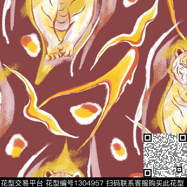 插画动物动物纹传统印花华亿平台下载（图片编号: 1304957） - 瓦栏（Walan）