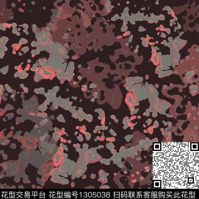 抽象迷彩图案抽象波点数码印花华亿平台下载（图片编号: 1305038） - 瓦栏（Walan）