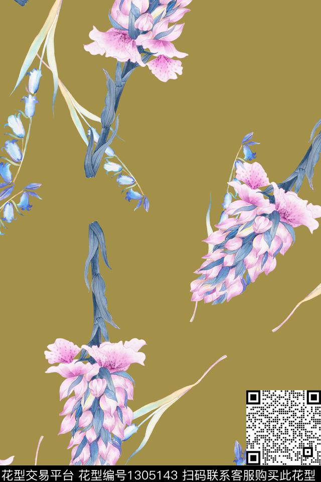 花卉大牌风数码印花华亿平台下载（图片编号: 1305143） - 瓦栏（Walan）