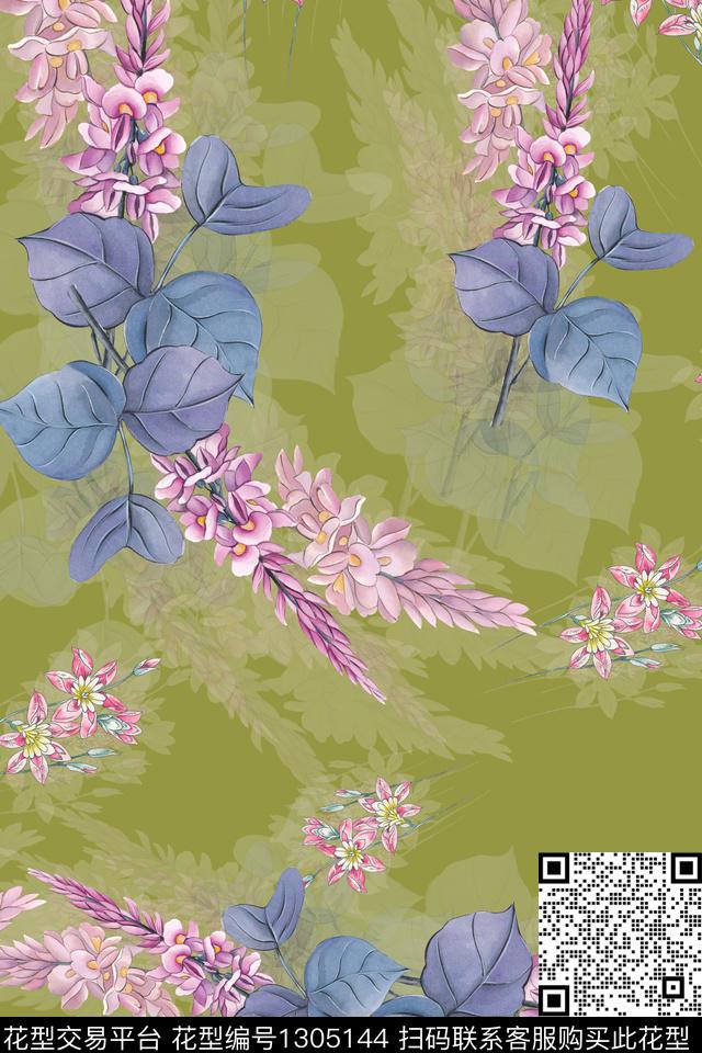 花卉大牌风数码印花华亿平台下载（图片编号: 1305144） - 瓦栏（Walan）
