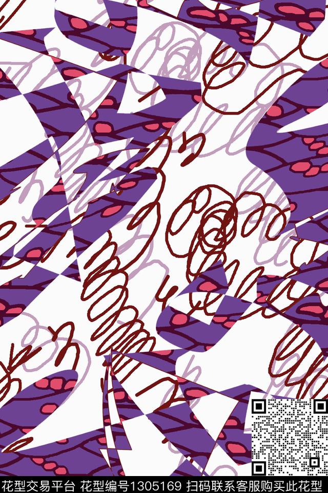 几何抽象条纹传统印花华亿平台下载（图片编号: 1305169） - 瓦栏（Walan）