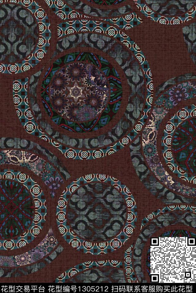 几何民族风肌理数码印花华亿平台下载（图片编号: 1305212） - 瓦栏（Walan）