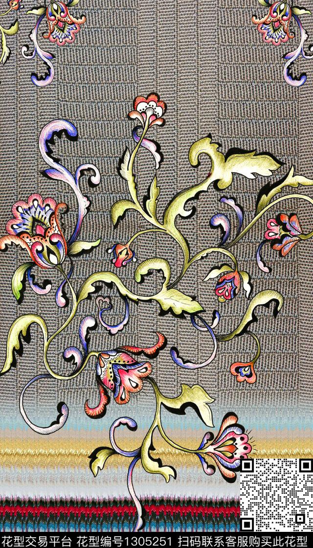 连衣裙民族风阔太太数码印花华亿平台下载（图片编号: 1305251） - 瓦栏（Walan）