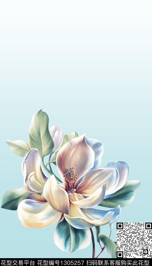 定位花大花清爽数码印花华亿平台下载（图片编号: 1305257） - 瓦栏（Walan）