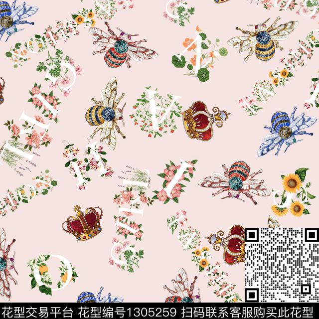 字母花卉珠宝宝石数码印花华亿平台下载（图片编号: 1305259） - 瓦栏（Walan）