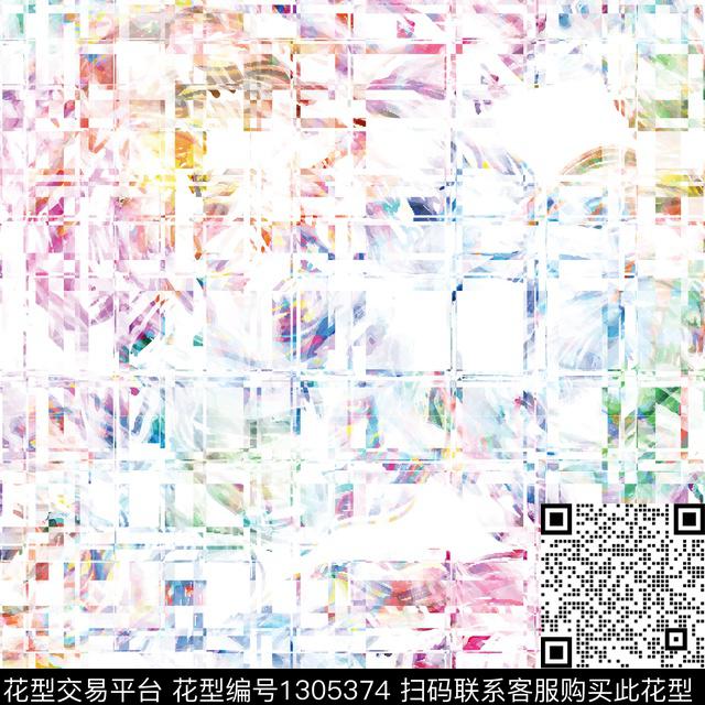 数码华亿平台几何抽象数码印花华亿平台下载（图片编号: 1305374） - 瓦栏（Walan）