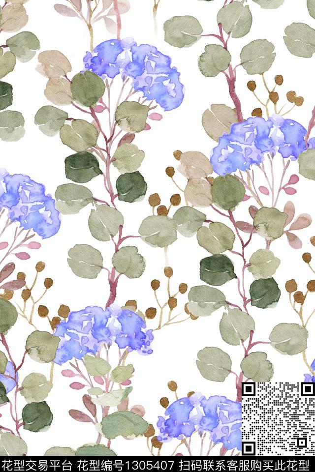 床品女装花卉数码印花华亿平台下载（图片编号: 1305407） - 瓦栏（Walan）