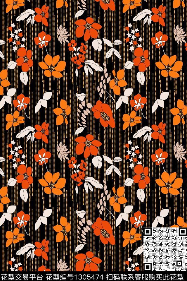 时尚花卉大牌风传统印花华亿平台下载（图片编号: 1305474） - 瓦栏（Walan）
