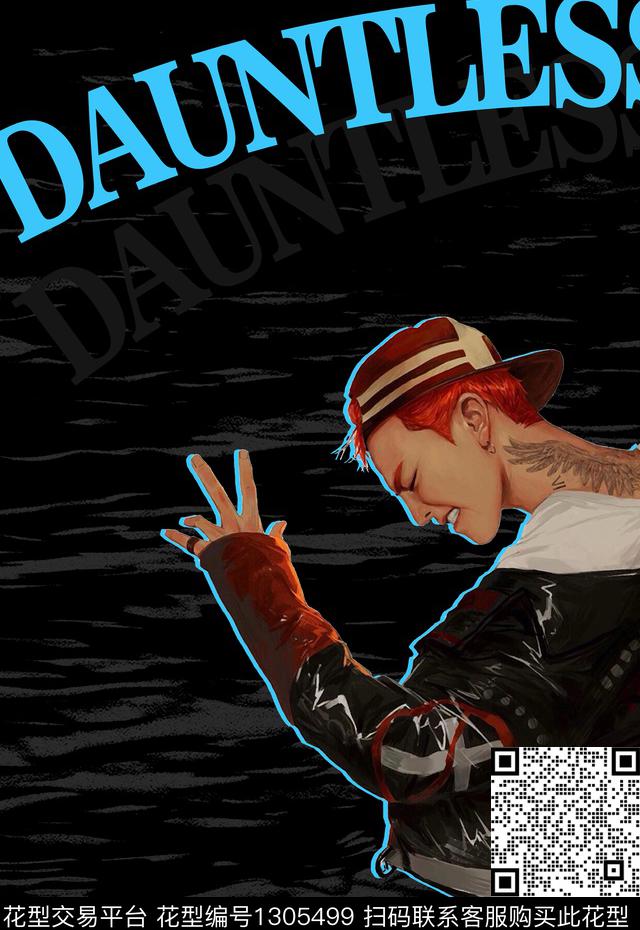 人物插画定位肌理文字肌理数码印花华亿平台下载（图片编号: 1305499） - 瓦栏（Walan）