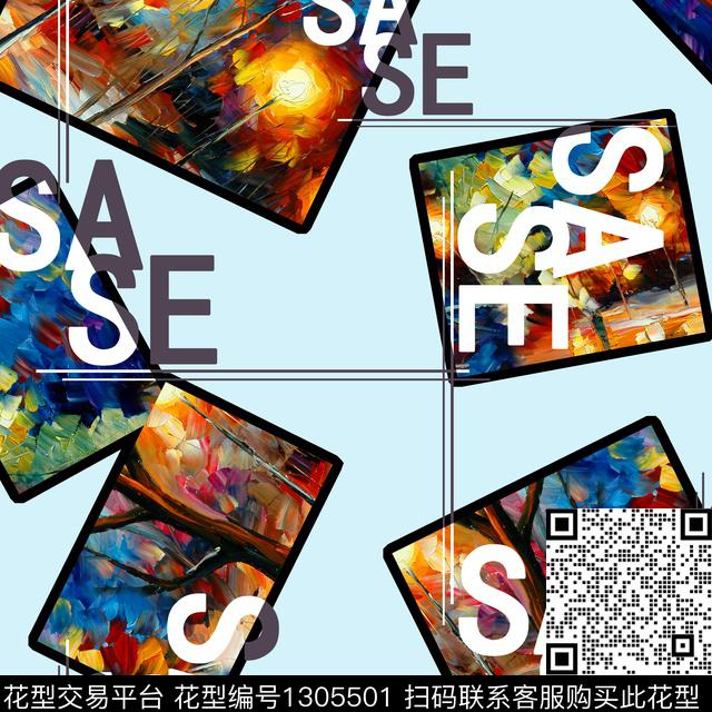 文字几何女装数码印花华亿平台下载（图片编号: 1305501） - 瓦栏（Walan）