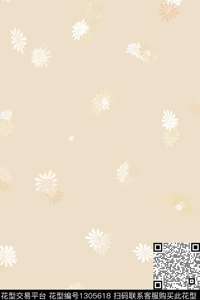 图案——家纺图案——面料图案——花卉数码印花华亿平台下载（图片编号: 1305618） - 瓦栏（Walan）