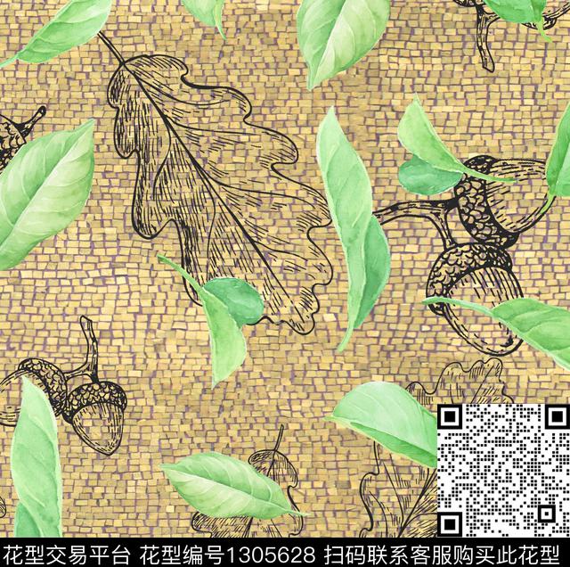 花卉大牌风数码印花华亿平台下载（图片编号: 1305628） - 瓦栏（Walan）