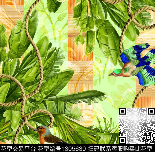 数码华亿平台女装定位花热带叶数码印花华亿平台下载（图片编号: 1305639） - 瓦栏（Walan）