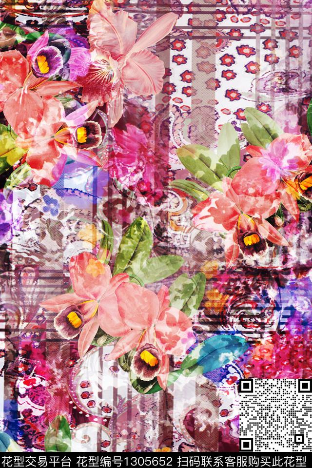 数码华亿平台女装花卉数码印花华亿平台下载（图片编号: 1305652） - 瓦栏（Walan）