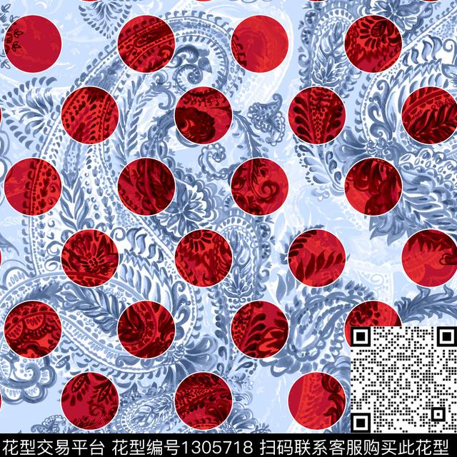 几何底纹佩斯利数码印花华亿平台下载（图片编号: 1305718） - 瓦栏（Walan）