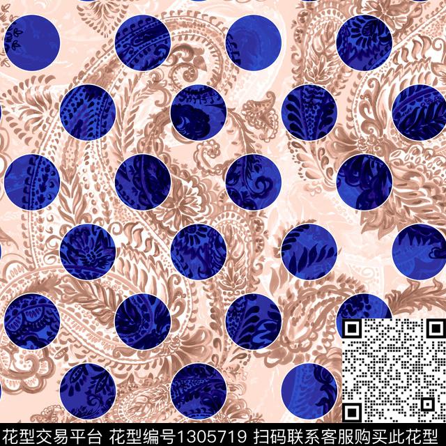 几何底纹佩斯利数码印花华亿平台下载（图片编号: 1305719） - 瓦栏（Walan）