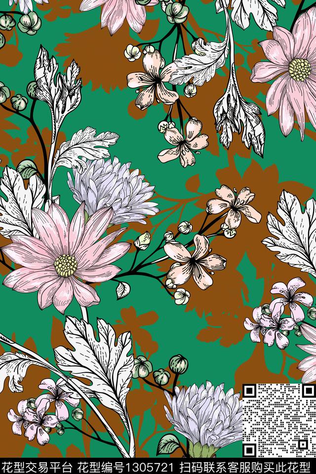 女装花卉大牌风传统印花华亿平台下载（图片编号: 1305721） - 瓦栏（Walan）