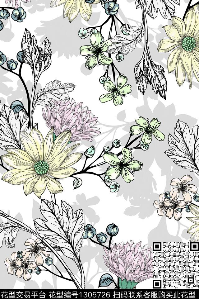 女装花卉大牌风传统印花华亿平台下载（图片编号: 1305726） - 瓦栏（Walan）