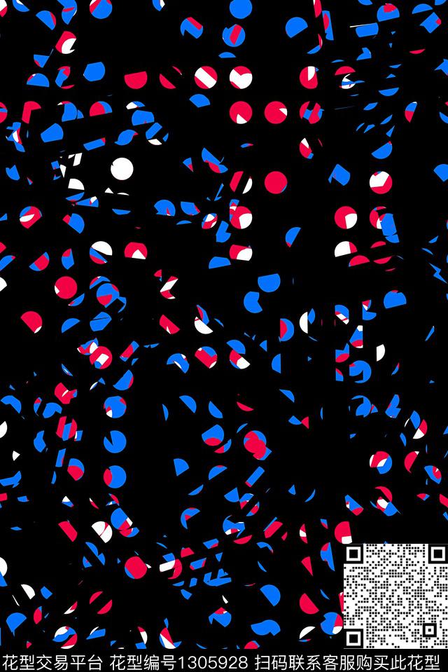 几何抽象波点数码印花华亿平台下载（图片编号: 1305928） - 瓦栏（Walan）