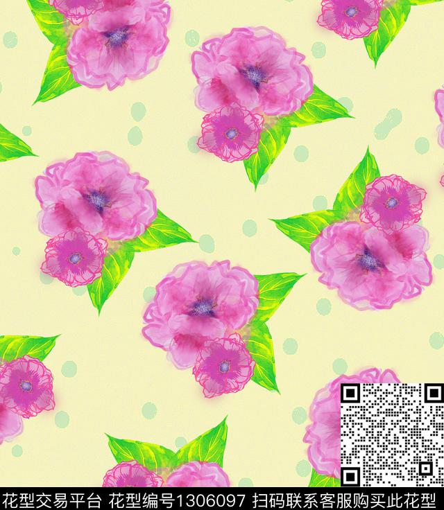 花卉小碎花数码印花华亿平台下载（图片编号: 1306097） - 瓦栏（Walan）