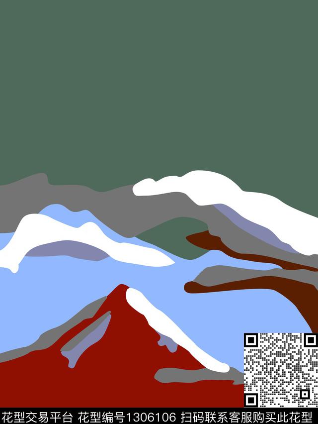 几何定位花抽象传统印花华亿平台下载（图片编号: 1306106） - 瓦栏（Walan）
