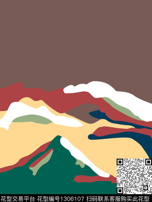 几何定位花抽象传统印花华亿平台下载（图片编号: 1306107） - 瓦栏（Walan）