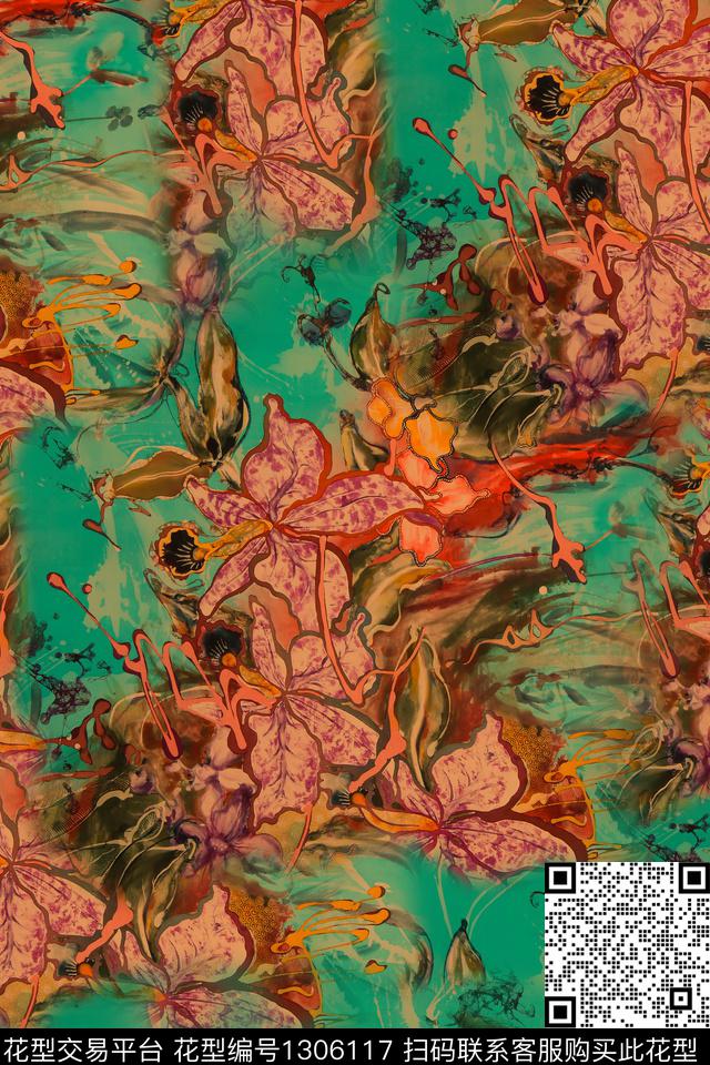 复古抽象中老年数码印花华亿平台下载（图片编号: 1306117） - 瓦栏（Walan）