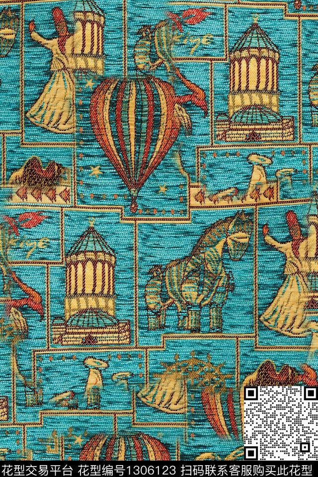 复古抽象中老年数码印花华亿平台下载（图片编号: 1306123） - 瓦栏（Walan）