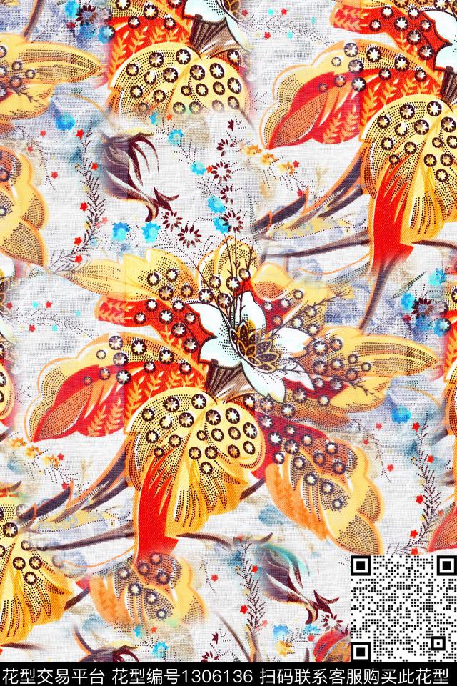 复古抽象中老年数码印花华亿平台下载（图片编号: 1306136） - 瓦栏（Walan）