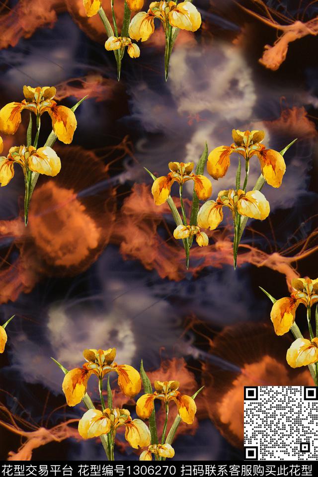 民族风花卉大牌风数码印花华亿平台下载（图片编号: 1306270） - 瓦栏（Walan）