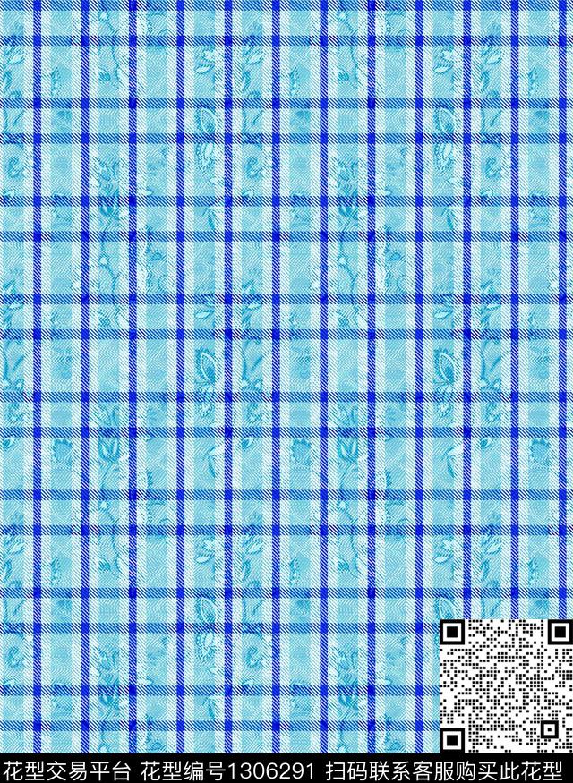格子底纹佩斯利数码印花华亿平台下载（图片编号: 1306291） - 瓦栏（Walan）